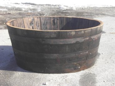 Holzfass 120 Liter, Pflanzkübel 1/3 500 Liter
